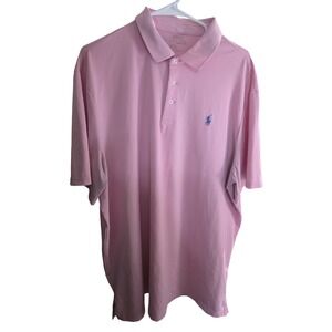 Polo Ralph Lauren Performance Polo Shirt Men's XL Pink Blue Pony Logo Golf